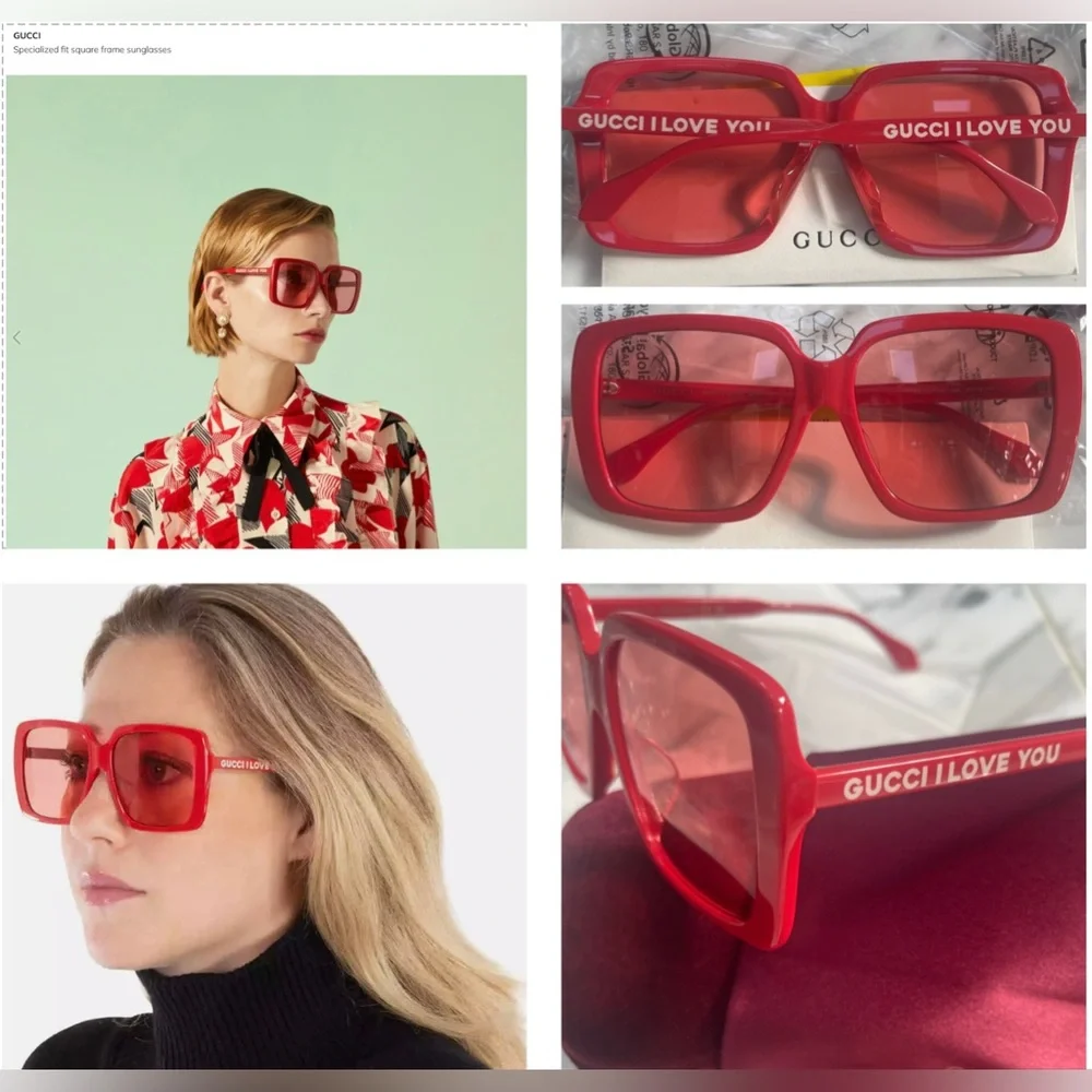RED HOT GUCCI SUNGLASSES FROM THE PRESTIGE COLLECTION. GUCCI FANS SAY I LOVE YOU - Picture 13 of 16